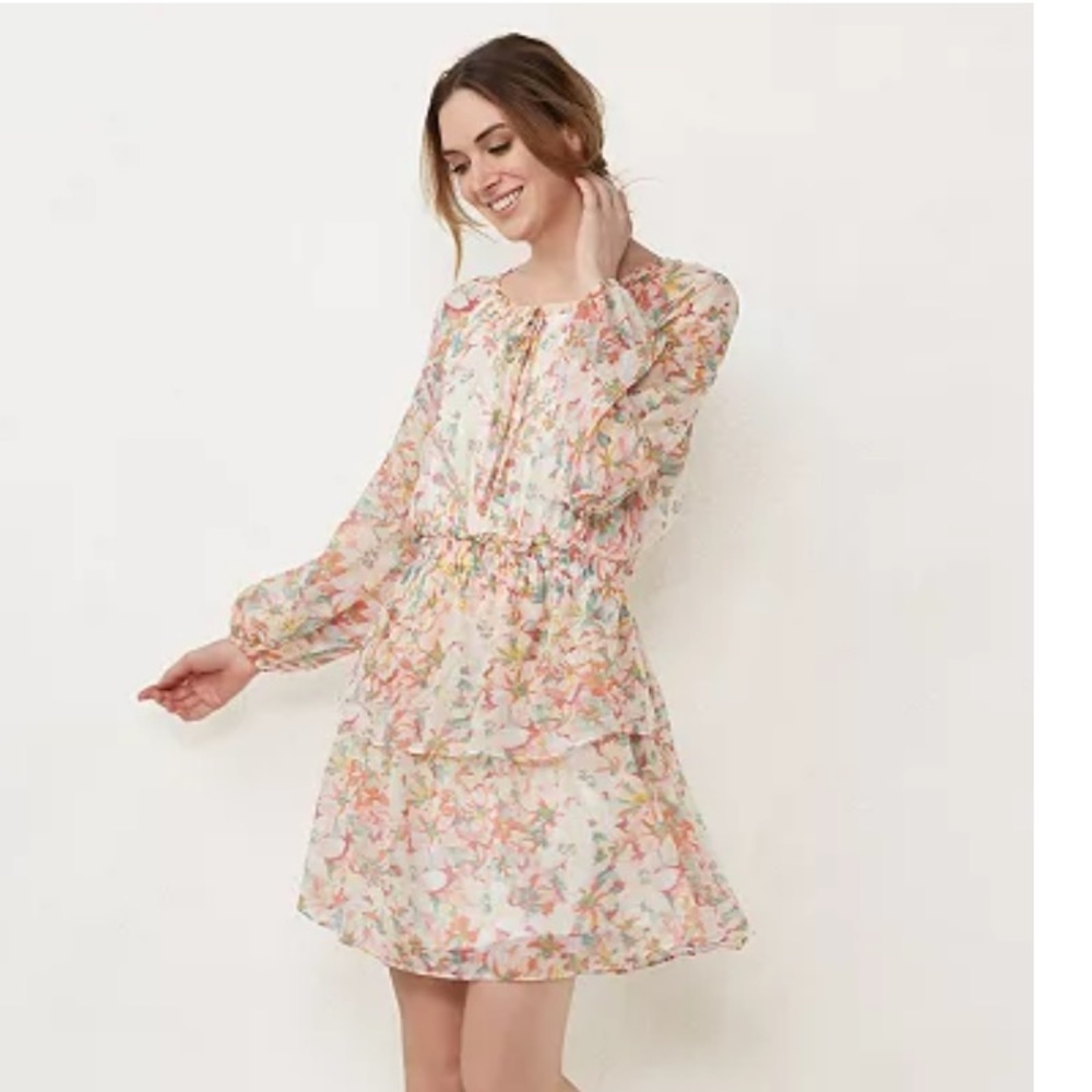 Lauren Conrad floral dress sz S